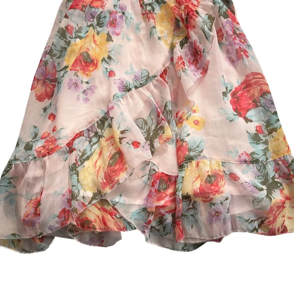 Abercrombie & Fitch Babydoll Mini Wrap Dress Women's size XS Y2K Ruffles Dainty - Picture 5 of 8